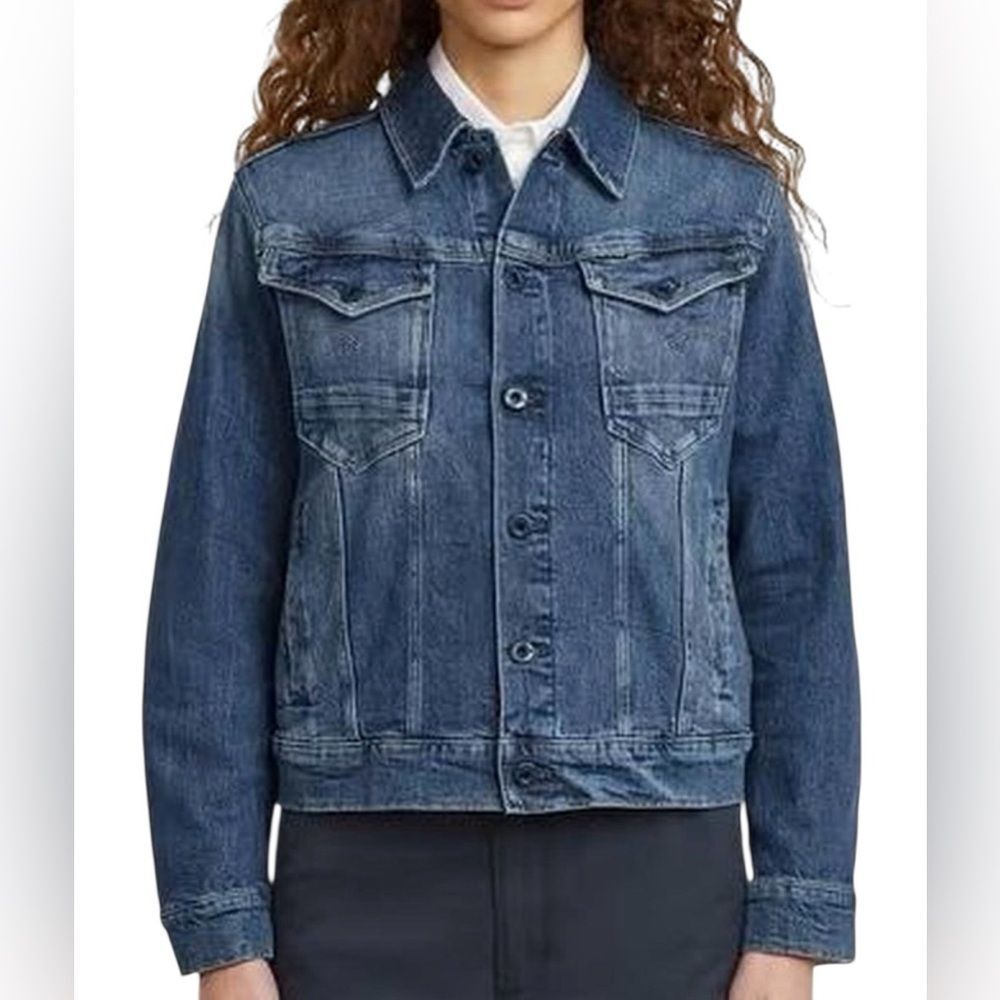 G-star Raw Blue Denim Jeans Stretchy Jacket(Size Small)